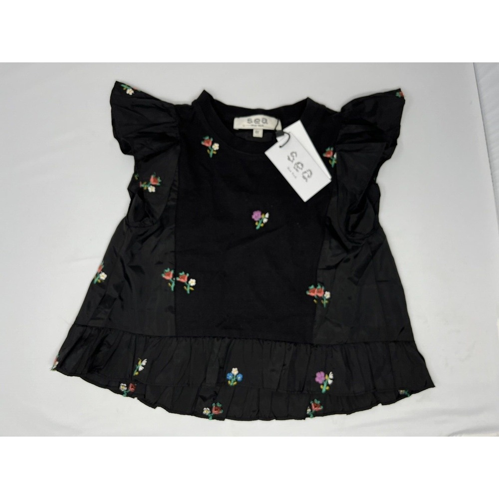 Sea New York‎ NY Girls' Rubina Top Black Shirt Size 6Y 6 NEW $95